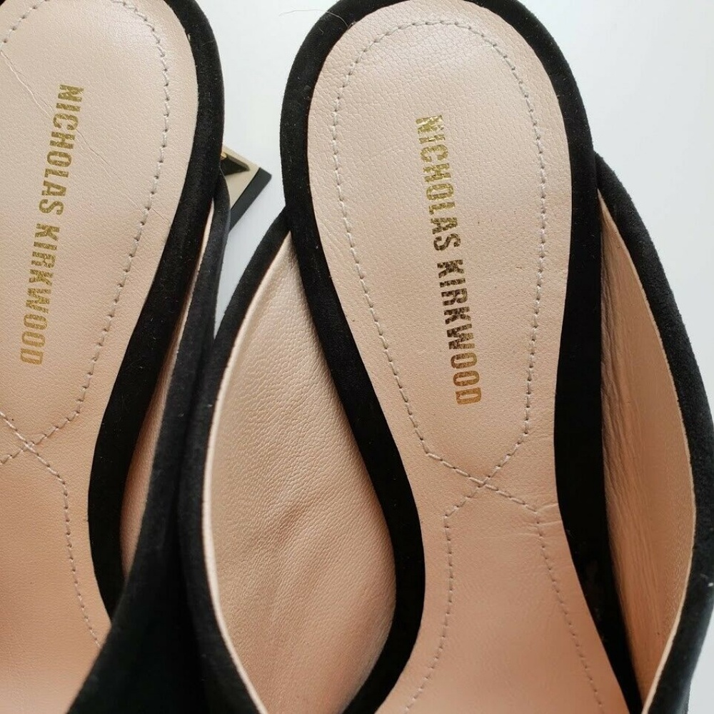 Nicholas Kirkwood Veronika Suede Mules - Black - Picture 4 of 7